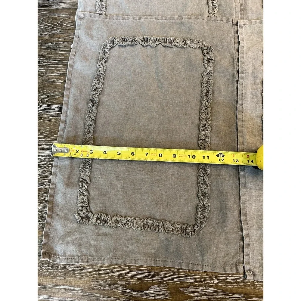 VINTAGE 100%  Linen Woven Placemats Set of 4 Gray